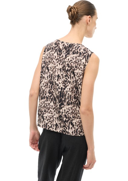 Kahverengi U Yaka Askılı Leopar Bluz fırsatları