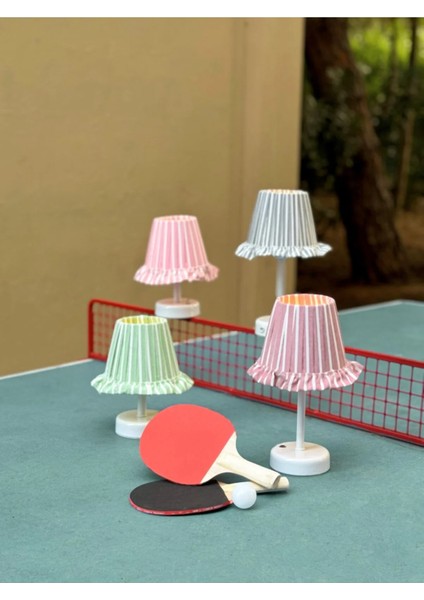 Match Point Yeşil Çizgili Kablosuz Şarjlı Masa Lambası - Alt Beyaz fırsatları