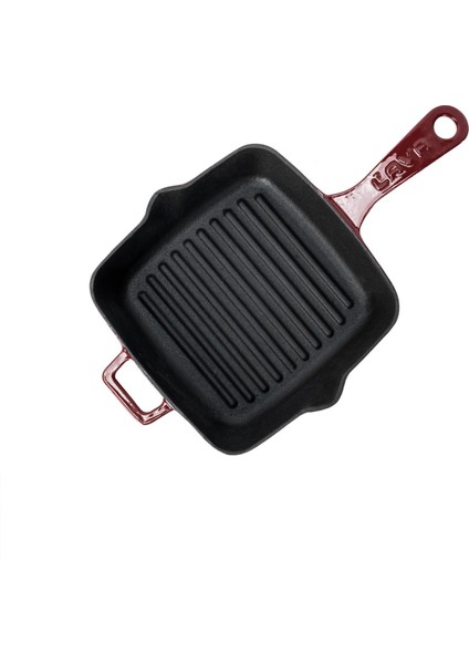 Döküm Kare Izgara Tava Döküm Demir Yekpare Saplı Ölçü 20X20CM.-BORDO modelleri