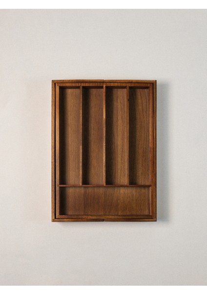 Orla Açılabilir Akasya Çekmece / Kaşıklık Düzenleyici