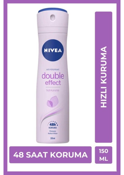 Double Effect Avokado Özlü Kadın Sprey Deodorant 150 ml – 48 Saat Koruma, Alkol İçermeyen Cilt Dostu Formül fiyatları