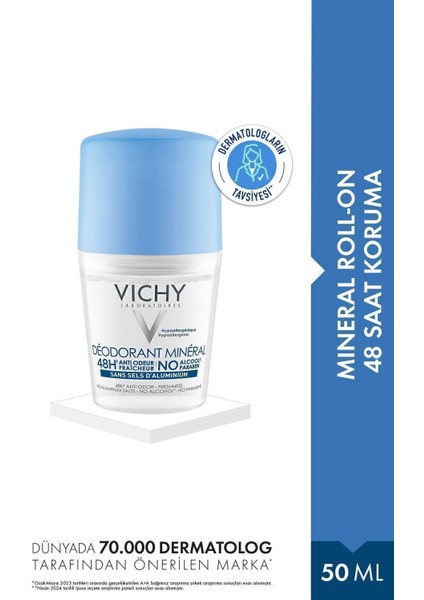 Mineral Unisex Roll-on Deodorant 50 ml – Pudrasız, Alkol İçermeyen, Hipoalerjenik, 48 Saat Koruma fiyatları