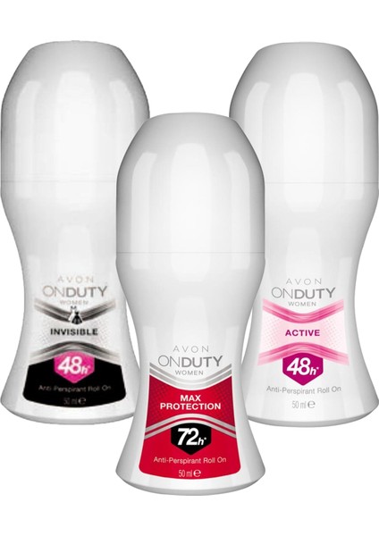 OnDuty Active Invisible Max Protection Pudrasız Kadın Roll-on Deodorant Seti 3×50 ml – Uzun Süreli Koruma fiyatları