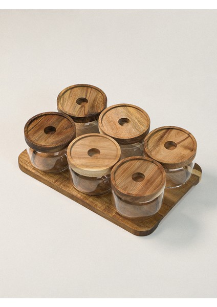 Avena Akasya Standlı Kapaklı Kase Seti 7 Parça