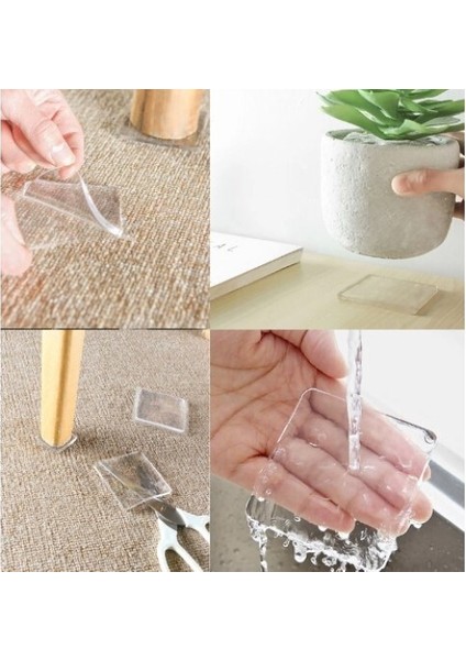 Şeffaf Zemin Koruyucu Kaydırmaz Ped 4 Adet modelleri