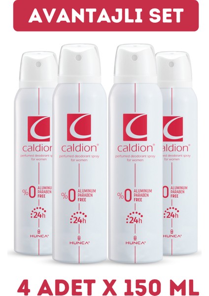 Kadın Sprey Deodorant 150 ml x 4’lü Paket – Çiçeksi Koku, Uzun Süre Kalıcı ve Ferahlatıcı Etki