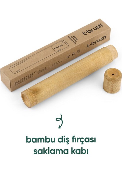%100 Geri Dönüşümlü Bambu Silindirik Diş Fırçası Saklama Kabı – Tek Parça, Unisex, Yerli Üretim