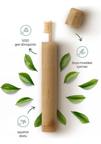 %100 Geri Dönüşümlü Bambu Silindirik Diş Fırçası Saklama Kabı – Tek Parça, Unisex, Yerli Üretim fiyatları