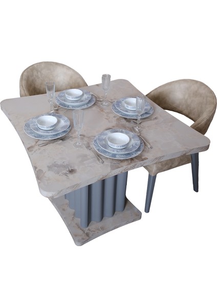 Alesta Kare 4 Sandalyeli Mutfak Masa Takımı modelleri