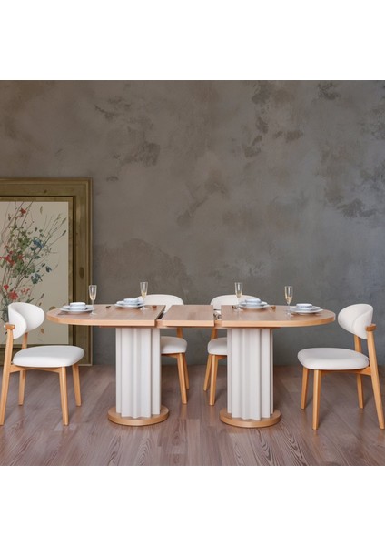 Lento Large Açılır 4 Sandalyeli Mutfak Masa Takımı fırsatları