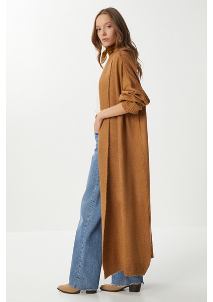 Oversize Uzun Triko Hırka LDD0129 Taba fiyatları