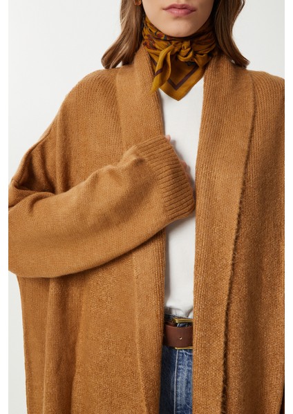 Oversize Uzun Triko Hırka LDD0129 Taba modelleri