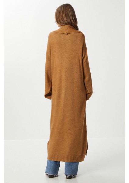 Oversize Uzun Triko Hırka LDD0129 Taba fırsatları