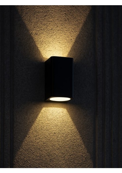 7W GU10 2 Adet Günışığı Ampul Dahil Siyah Mira Çift Yönlü Abs Plastik Aydınlatma Apliği 13645