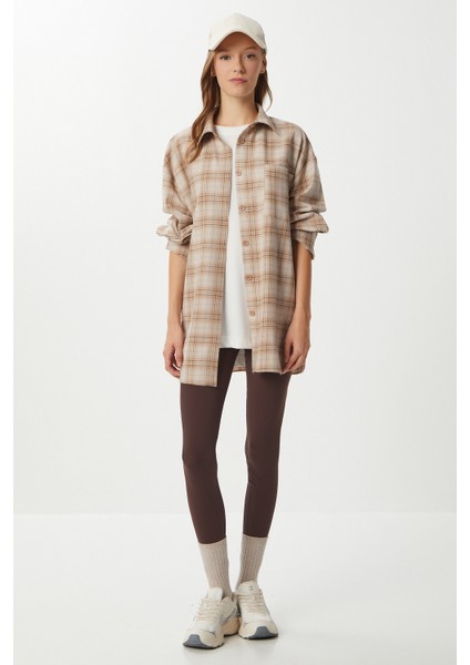 Kareli Oversize Oduncu Gömlek LDZ0049 Krem Bej fırsatları