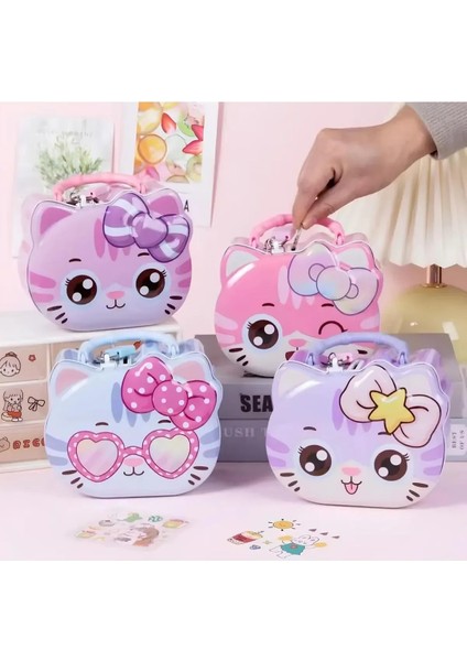 Kedi Figürlü Metal Kilitli Kumbara Para Kutusu Şirin Mini Güvenli Özel Kutusunda 14.5 Cm. fiyatları