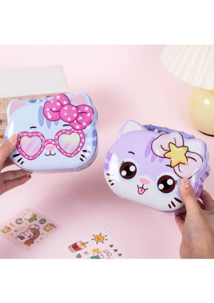 Kedi Figürlü Metal Kilitli Kumbara Para Kutusu Şirin Mini Güvenli Özel Kutusunda 14.5 Cm. modelleri