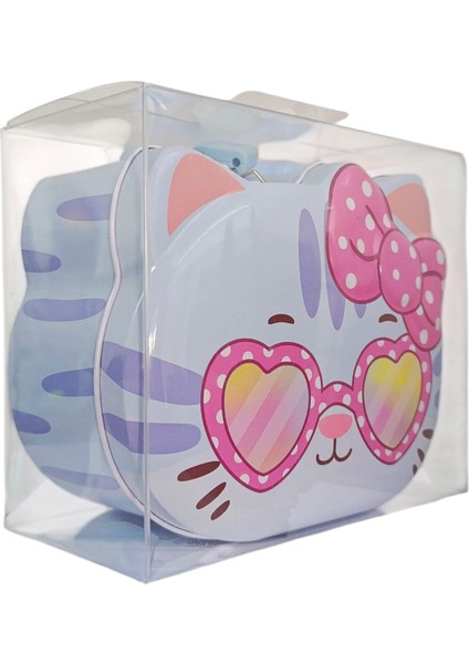 Kedi Figürlü Metal Kilitli Kumbara Para Kutusu Şirin Mini Güvenli Özel Kutusunda 14.5 Cm.