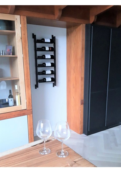 Duvara Monte 6 Katlı Şarap Rafı Metal Şaraplık modelleri