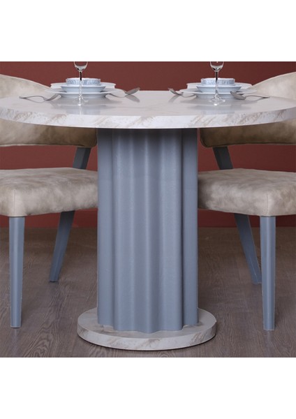 Alesta Yuvarlak 4 Sandalyeli Mutfak Masa Takımı modelleri