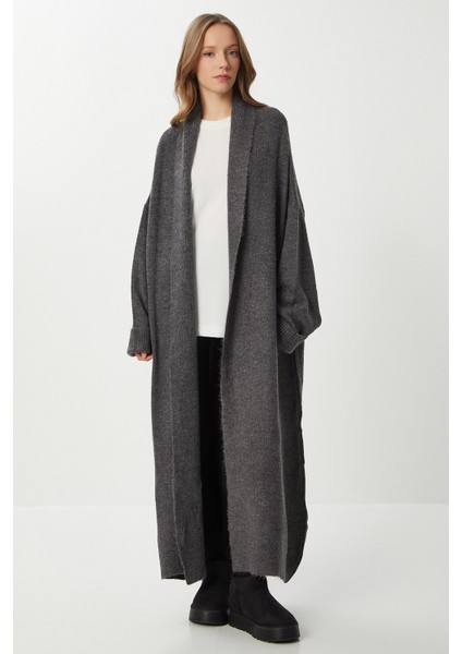 Oversize Uzun Triko Hırka LDD0129 Antrasit fiyatları