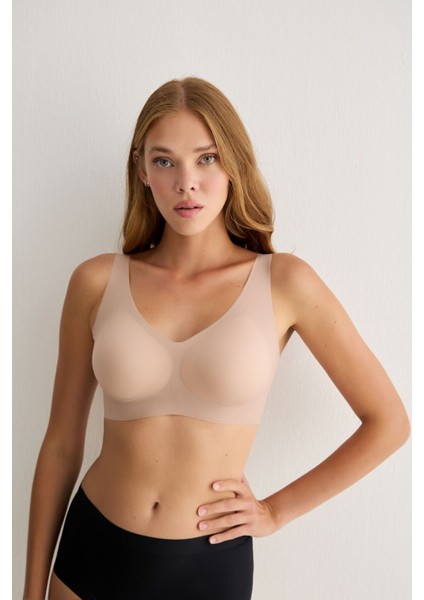 Balensiz Çıkarılabilir Pedli Dikişsiz Lazer Sütyen 3312 Gül Kurusu