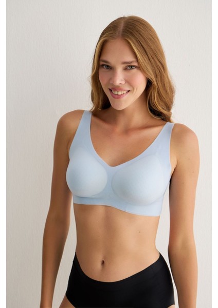 Balensiz Çıkarılabilir Pedli Dikişsiz Lazer Sütyen 3312 Gökyüzü