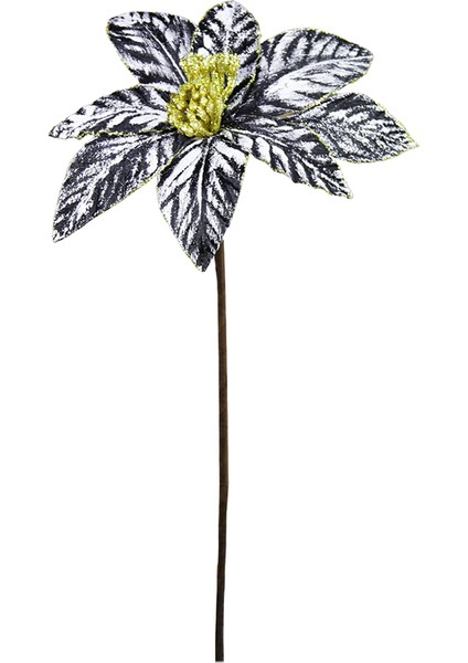 Yapay Modern Kırçıllı Ponsetya Siyah Beyaz 50 cm