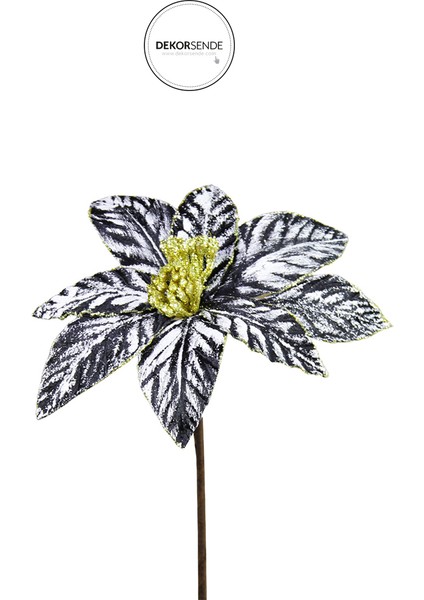 Yapay Modern Kırçıllı Ponsetya Siyah Beyaz 50 cm fiyatları