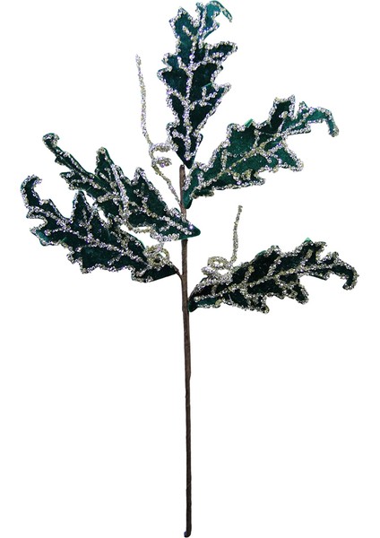 Yapay Taşlı Kadife Yaprak Dal Yeşil 70 cm