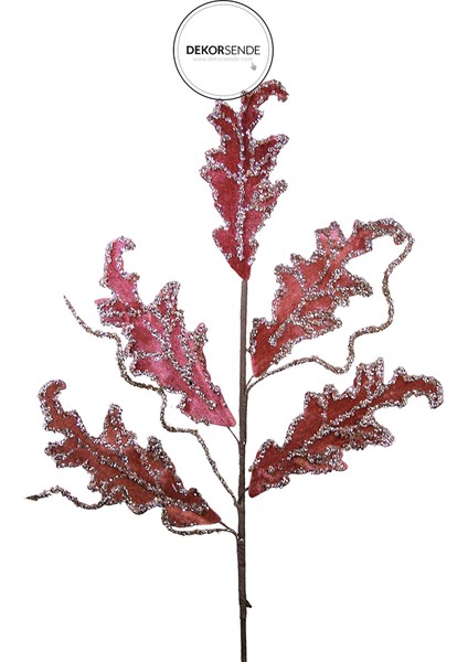 Yapay Taşlı Kadife Yaprak Dal Pembe 70 cm fiyatları