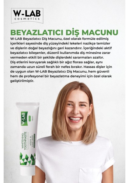 Beyazlatıcı Diş Macunu 100 ml – Hassas Dişler için, Ferahlatıcı White & Cool Mint Aromalı, Türkiye Üretimi indirimleri