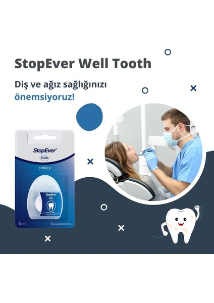 Well Tooth Smiley Mumlu Diş İpi 50 m – Ferah Nane Aromalı, Etkili Ağız ve Diş Temizliği İçin