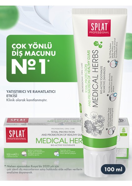 Professional Medical Herbs Bitkisel Özlü Diş Macunu 100 ml – Hassas Diş ve Diş Etleri İçin Nazik Bakım