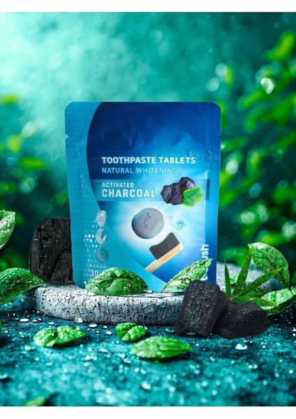 Diş Silgisi ve Aktif Karbonlu Beyazlatıcı Diş Macunu Tableti 30 Adet – Nane Aromalı, Leke ve Plak Giderici fırsatları