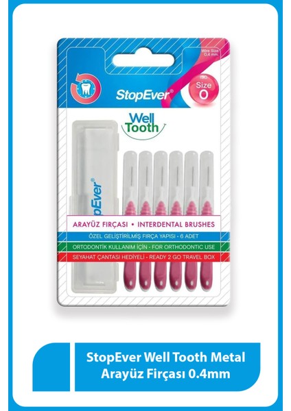 Well Tooth Metal Arayüz Fırçası ISO 0 0,4 mm Pembe 1 Adet – Plastik Kaplı, Aromasız, Dar Diş Aralıklarına Uygun fırsatları