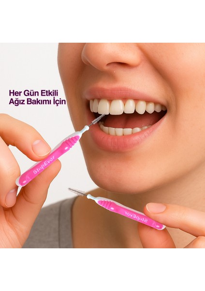 Well Tooth Metal Arayüz Fırçası ISO 0 0,4 mm Pembe 1 Adet – Plastik Kaplı, Aromasız, Dar Diş Aralıklarına Uygun