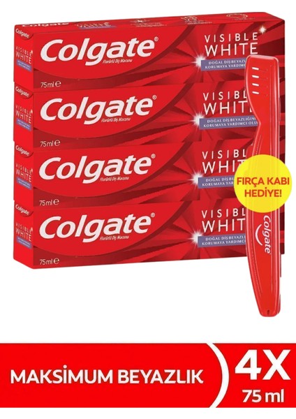 Visible White Maksimum Beyazlık Diş Macunu 75 ml x 4 Paket – Etkili Leke Giderici ve Parlatıcı Formül fırsatları