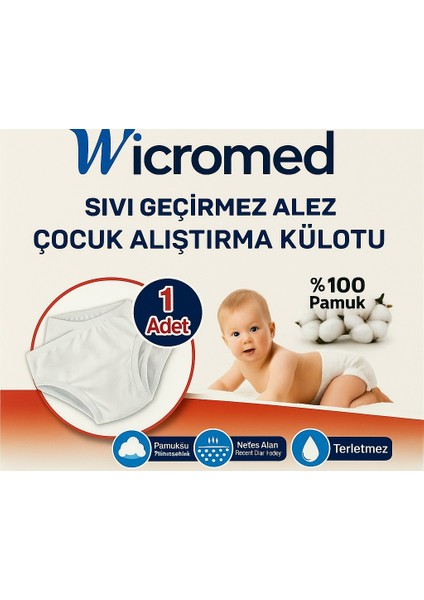 Çocuk & Bebek Pamuklu Alez Sıvı Geçirmez Alıştırma Külodu