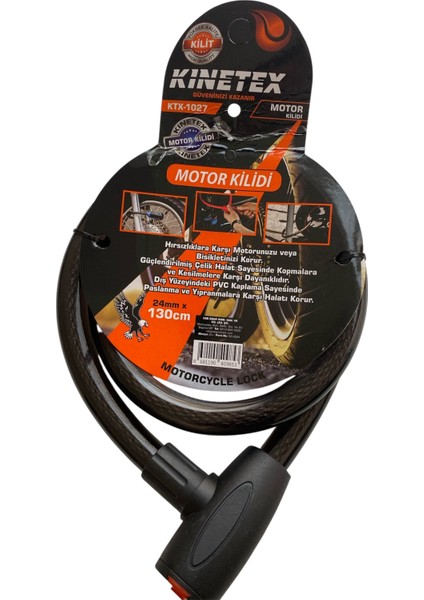 Motorsiklet Kiliti Güçlendirilmiş Kesilmez Çelik Halat Motor Kilidi 24MM 1,3metre Motor Zinciri fiyatları