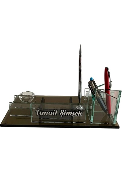 Kişiye Özel Bronz Isimlik - Kristal Masaüstü Kalemlik - Ofis Büro Makam Hediyesi