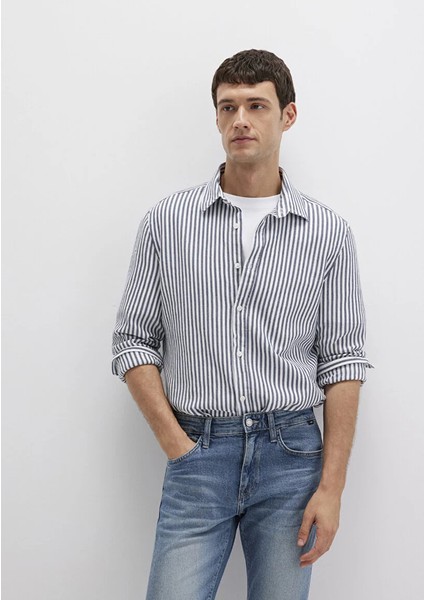 Çizgili Lacivert Gömlek 0211692-90911