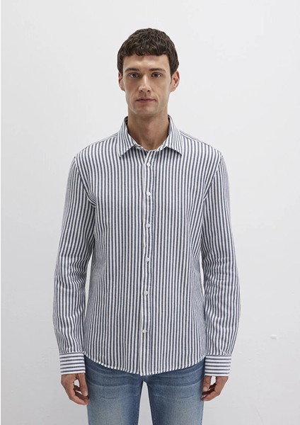 Çizgili Lacivert Gömlek 0211692-90911 modelleri
