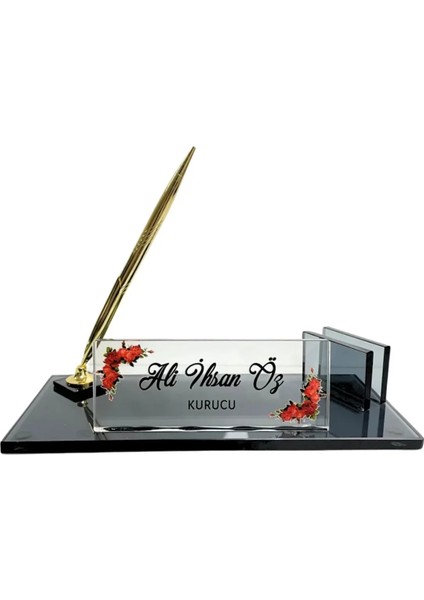 Kişiye Özel Uv Baskılı Kristal Masa Isimliği