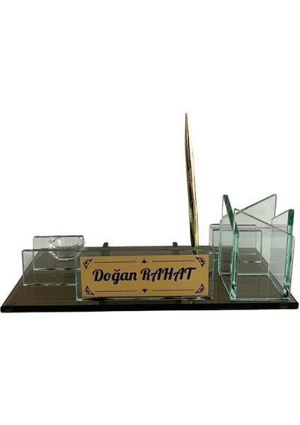 Kişiye Özel Bronz Isimlik - Kristal Masaüstü Kalemlik - Ofis Büro Makam Hediyesi 2