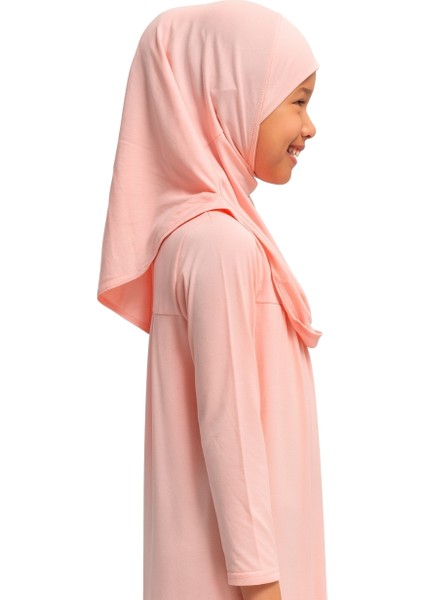 Penye Kendinden Başörtülü Çocuk Namaz Elbisesi Açık Pembe/ 6-7-8 Yaş fiyatları