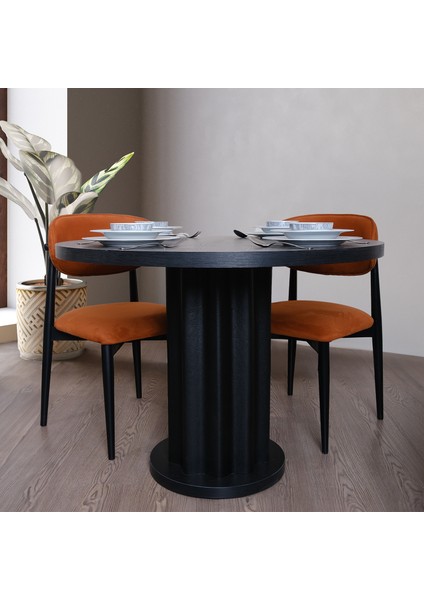 Dark Yuvarlak 4 Sandalyeli Mutfak Masa Takımı fiyatları