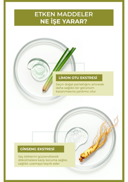 Doğal Saç Bakım Detoksu Güçlendirici Limon Otu ve Ginseng Tonik 200 ml modelleri