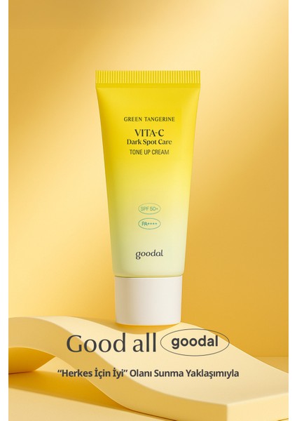 Green Tangerine Vita C Dark Spot Tone Up Cream - Ton Eşitleyici Makyaj Bazı ve Güneş Kremi SPF50+ Pa++++