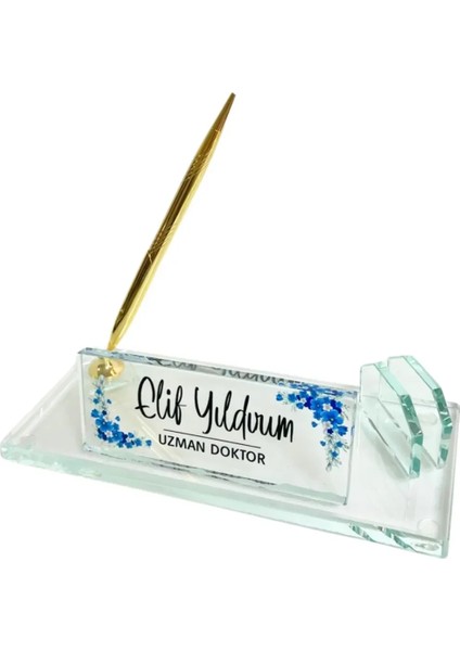 Kişiye Özel Uv Baskılı Premium Kristal Masa Isimliği